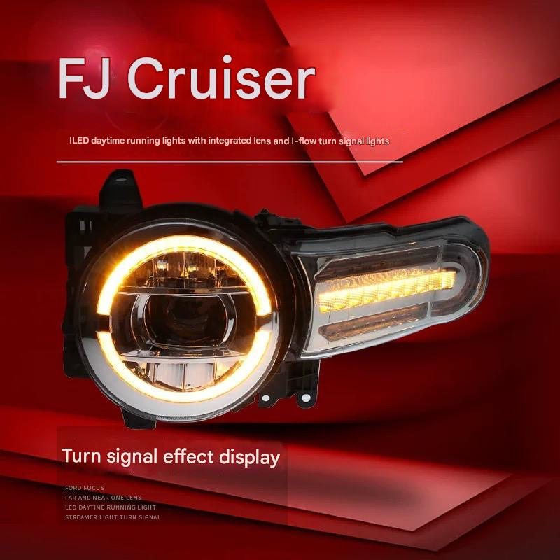 Fj Cruiser Full LED Headlight For Toyota FJ Cruiser 2007-2023 Head Lamp With Running Lights & dynamic DRL Lens Streamer Turn Signal Light Car Accessories