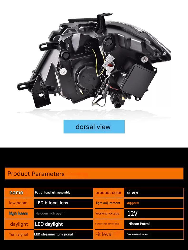 Patrol Y62 led Headlights - front lamp Ultra Bright & Durable High Performance & Stylish SuperVision Xenon Headlights - Clear & Powerful Off-Road LED suitable Nissan patrol Y62 & Armada 2010 -2019