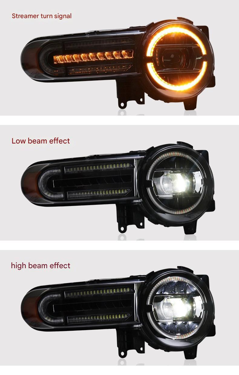 Fj Cruiser Full LED Headlight For Toyota FJ Cruiser 2007-2023 Head Lamp With Running Lights & dynamic DRL Lens Streamer Turn Signal Light Car Accessories