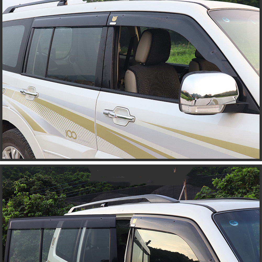 Mitsubishi Pajero Sun Rain Visor Guards High Quality Window Deflectors For Pajero 2007-2023 Door Window Vent Visor Rain Guards Weather Shields