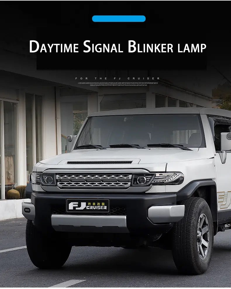 Fj Cruiser Full LED Headlight For Toyota FJ Cruiser 2007-2023 Head Lamp With Running Lights & dynamic DRL Lens Streamer Turn Signal Light Car Accessories