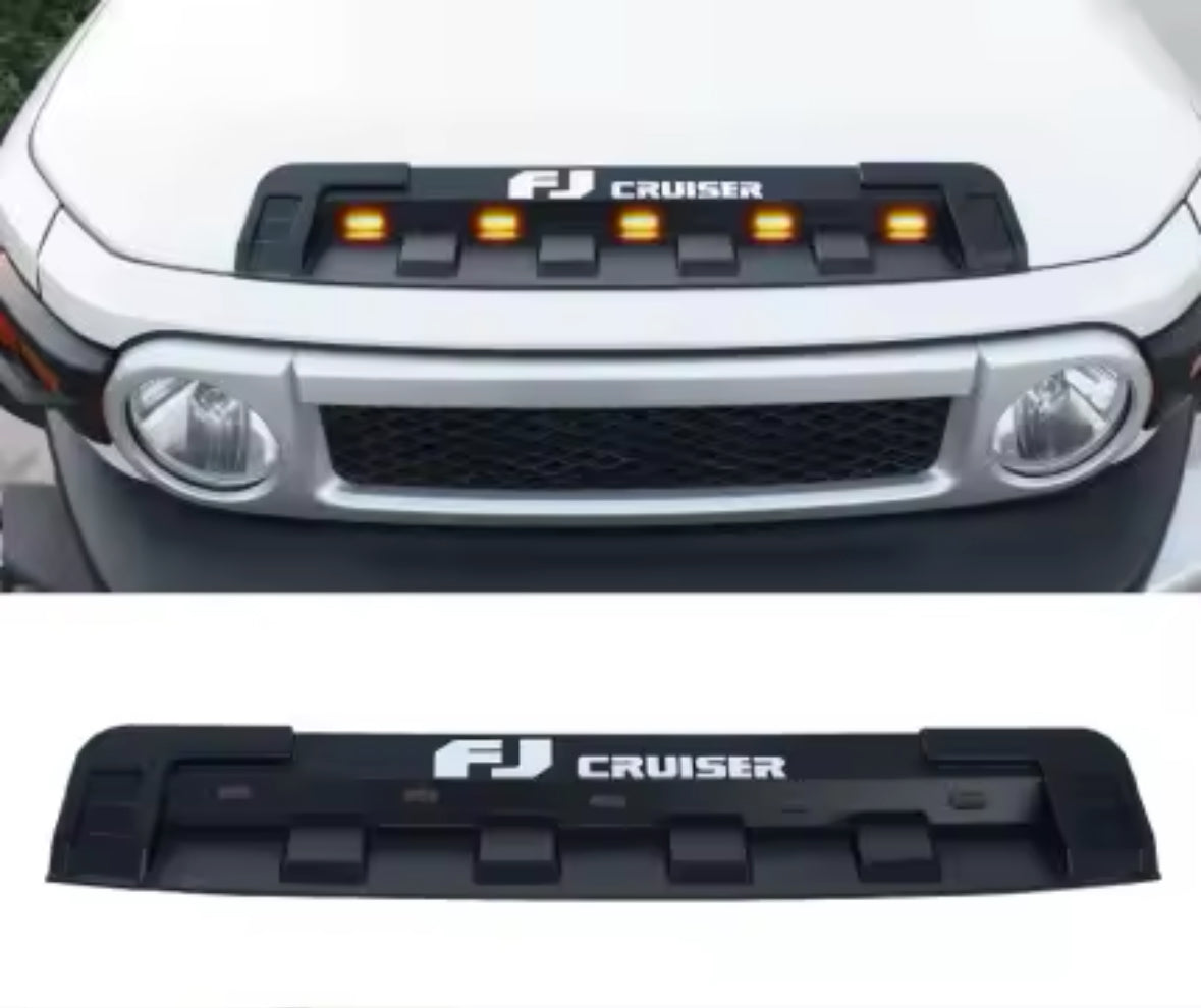 Toyota FJ Cruiser Bonnet Trim with Yellow LED Light (2007-2023) – Front Hood Grille Cover & Decorative Accessories