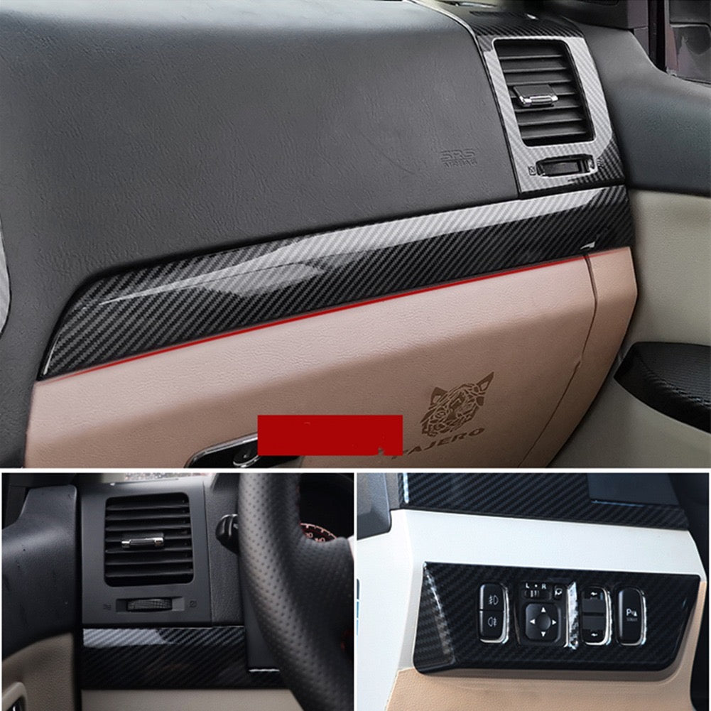 Mitsubishi Pajero Car Interior Carbon Stickers ABS Car Interior Protection Cover Body Kits For Mitsubishi Pajero 2007-2022 ABS Carbon Fiber Color Car Accessories Carbon Fiber Interior Modification 2007-2023 V97 V93 Interior Decoration Stickers