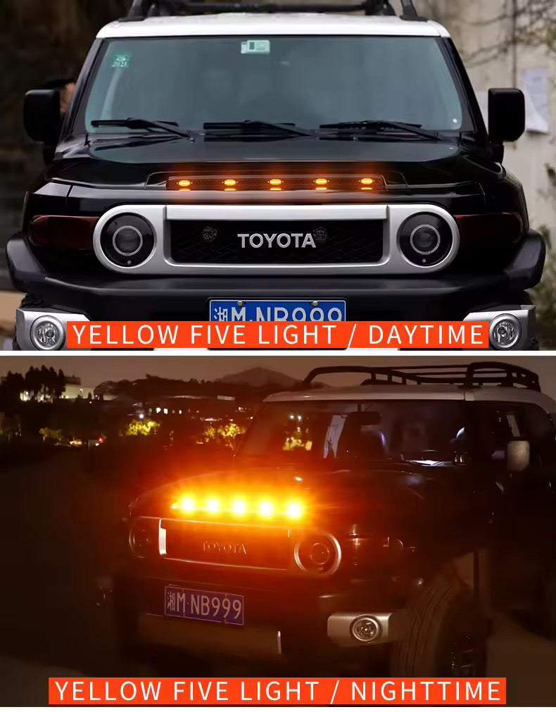 FJ Cruiser LED Front Bonnet Hood Led Yellow Lights 2007-2023 Decorative Front  LED Lights & Bonnet Light Bar Car Accessories