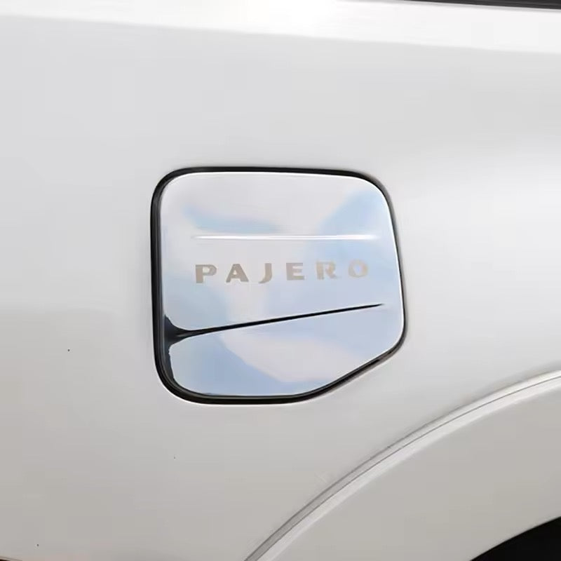 Mitsubishi Pajero Stainless Steel Fuel Tank Cover Sticker -2007 up 2023 V97 V93 Car Styling Exterior Accessory