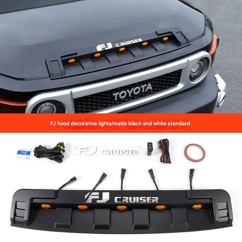 Toyota FJ Cruiser Bonnet Trim with Yellow LED Light (2007-2023) – Front Hood Grille Cover & Decorative Accessories