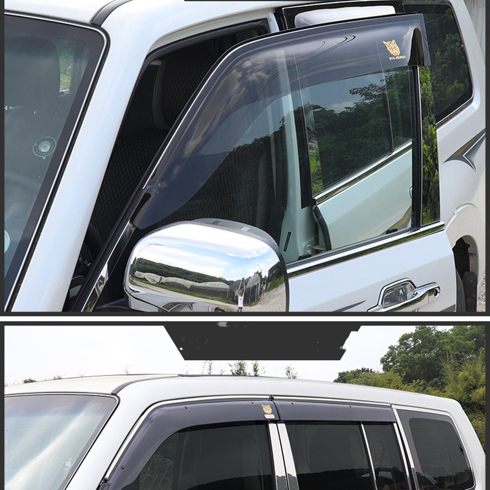 Mitsubishi Pajero Sun Rain Visor Guards High Quality Window Deflectors For Pajero 2007-2023 Door Window Vent Visor Rain Guards Weather Shields