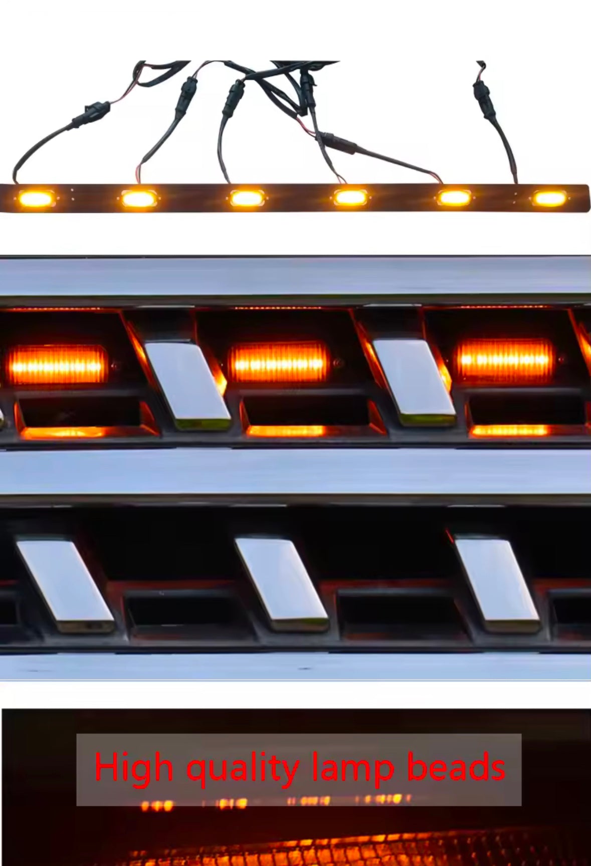 Mitsubishi Pajero LED Grille Light Bar Yellow Eagle Eye LED Grille Lights Pajero V97 V93 Front Bumper LED Grille Lights Suitable for 2007 up 2023 modification car accessories