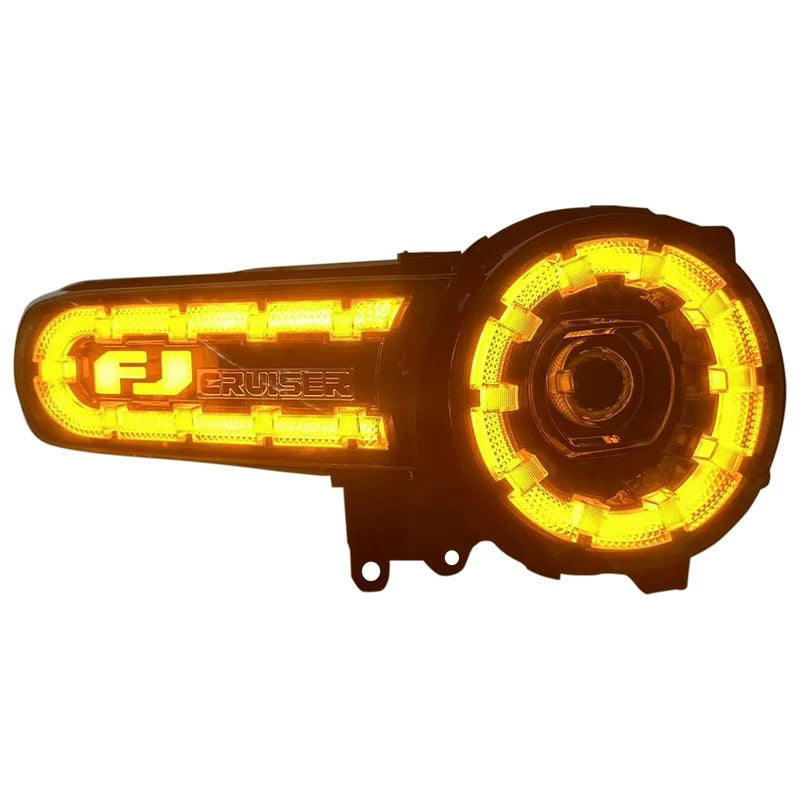 Fj Cruiser Full LED Headlight For Toyota FJ Cruiser 2007-2023 Head Lamp With Running Lights & dynamic DRL Lens Streamer Turn Signal Light Car Accessories
