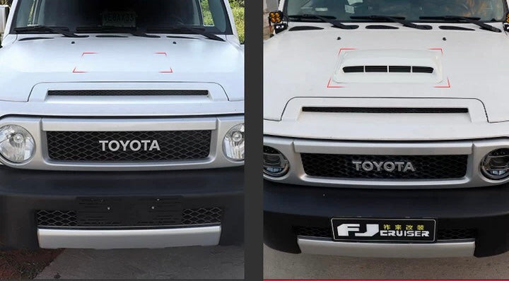 Toyota FJ Cruiser Bug Shield & Hood Deflector Guard Bonnet Protector Bra – Intake Vent Cover – Premium Exterior Car Accessory (Fits All Models 2007–2023)