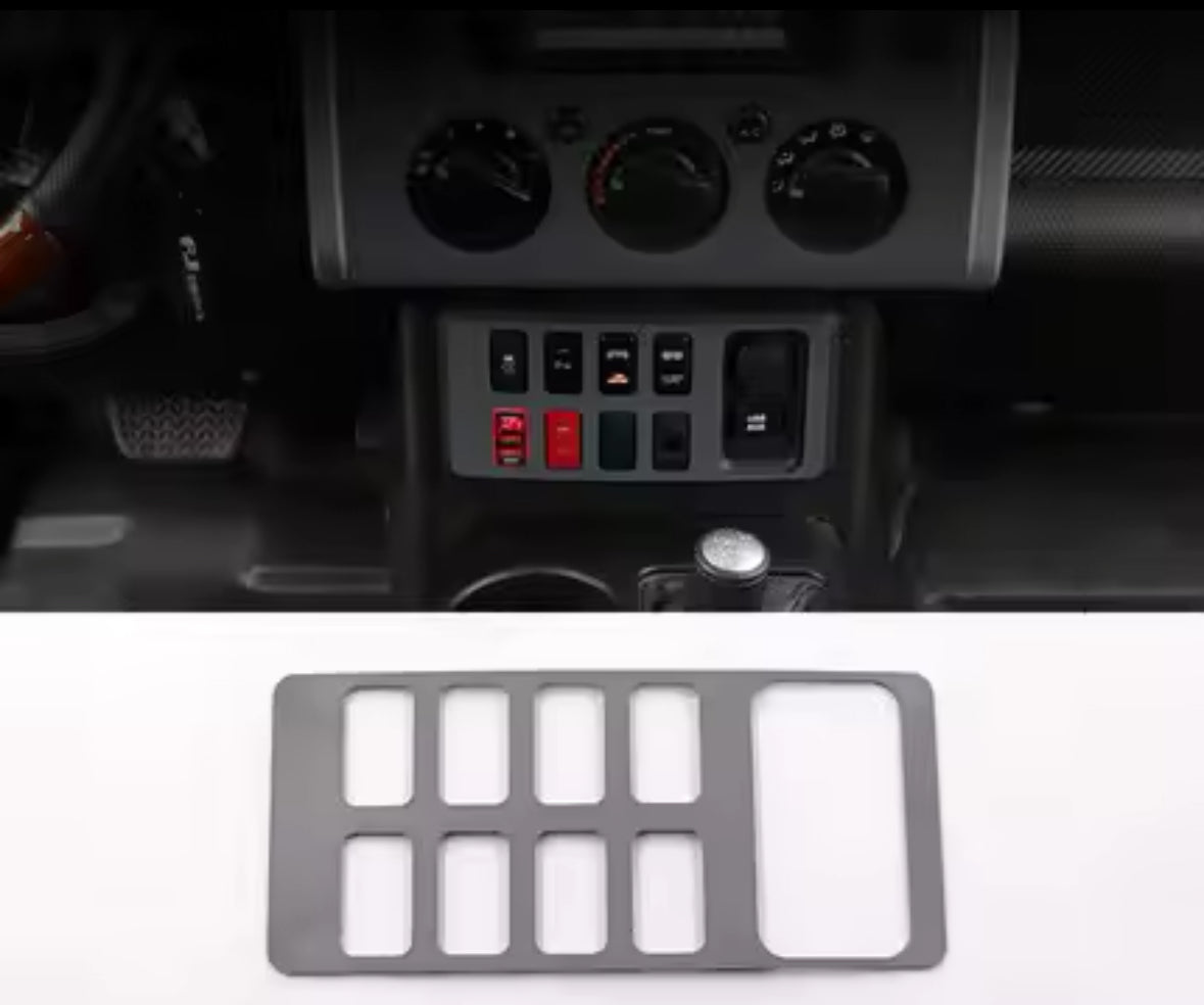 Fj Cruiser Front Central Console Button Panel Cover Trim Fit for Toyota FJ Cruiser 2007 Up 2023 LHD Black Carbon Fiber