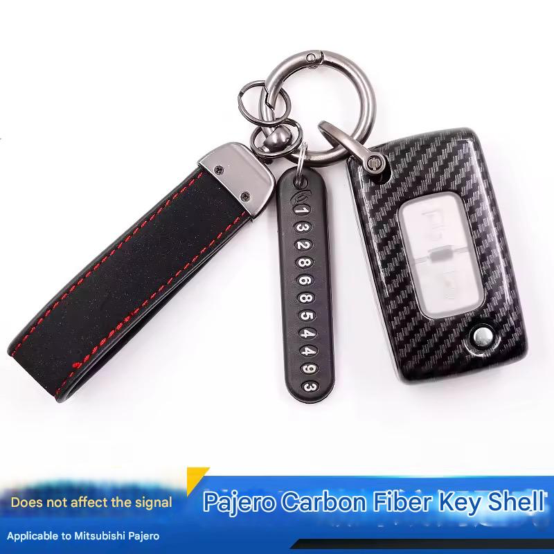 Mitsubishi Pajero Key Case Pajero 2014 up 2022 key shell folding key sleeve modified-Key Cover  Interior Modification Accessories V97 V93 V8