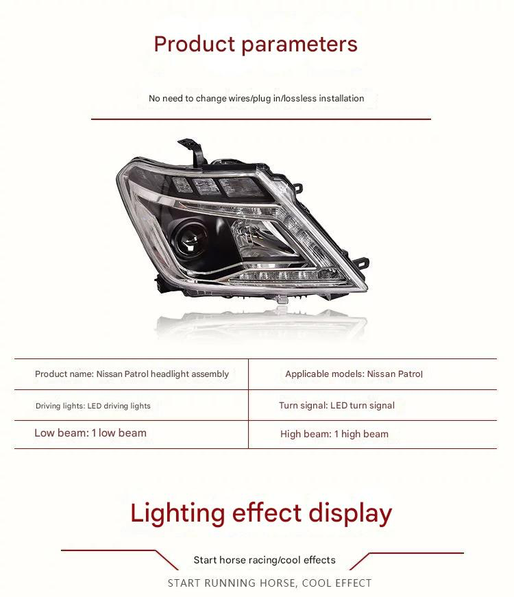 Patrol Y62 led Headlights - front lamp Ultra Bright & Durable High Performance & Stylish SuperVision Xenon Headlights - Clear & Powerful Off-Road LED suitable Nissan patrol Y62 & Armada 2010 -2019