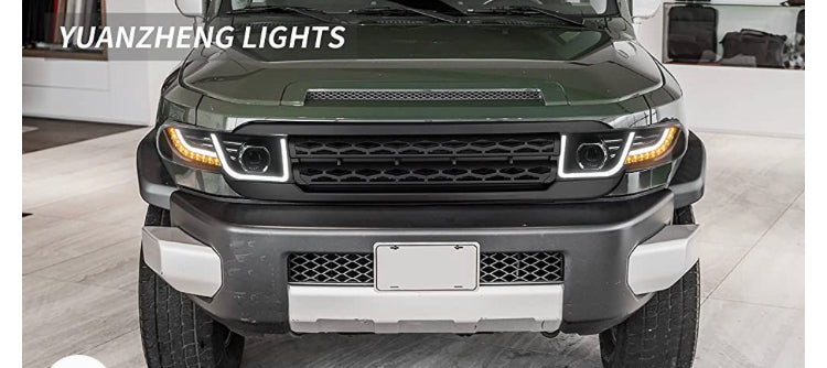 Fj Cruiser Full LED Headlight For Toyota FJ Cruiser 2007-2023 Head Lamp With Running Lights & dynamic DRL Lens Streamer Turn Signal Light Car Accessories