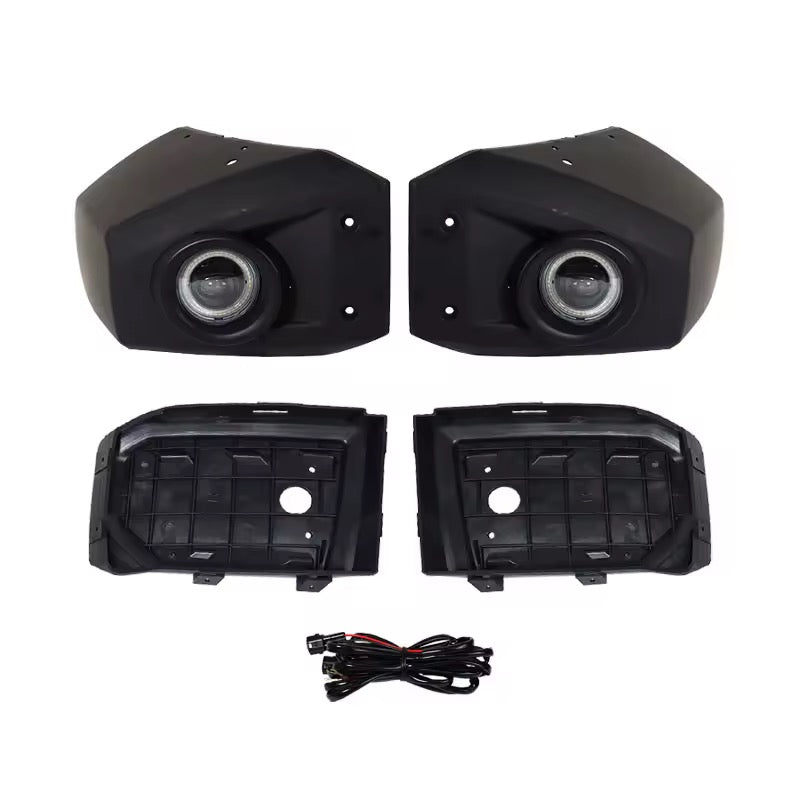 Toyota FJ Cruiser 2007-2023 Fog Light Set with DRL & Halogen Bulb - Front Bumper LED Fog Light Lamp For Toyota FJ Cruiser 2006-2020 Car Accessories modified LED fog light assembly front bumper corner lamp daytime running lights