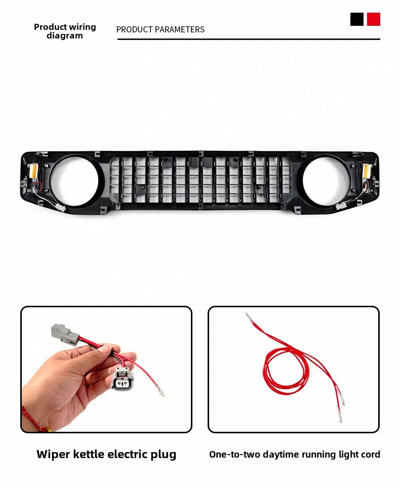 Suzuki Jimny Special Front Grille LED Side Suitable JB64 JB74 2018-2026 Grill Mesh Racing Grills Car Black Honeycomb