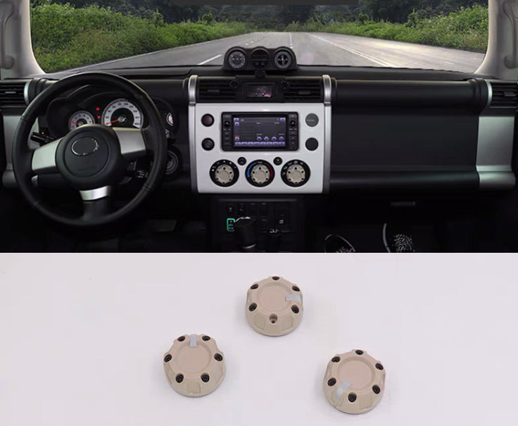 FJ Cruiser Air Conditioner Knob Altimeter Decoration Ac AJT 3 Button Key Case Modification American  Interior Kit For Toyota FJ Cruiser 2007 up 2023