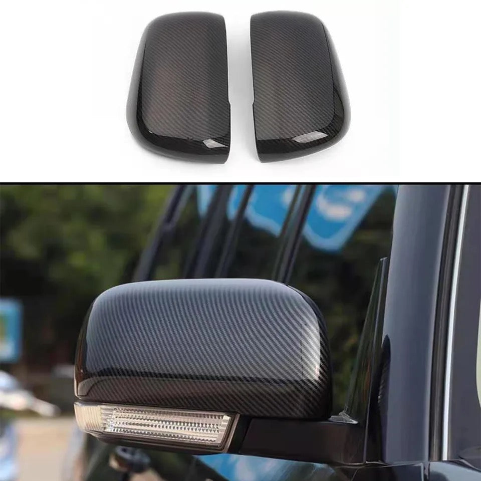 Pajero Side Mirror Cover Fit For Mitsubishi Pajero 2007-2023 ABS Matte Black & Carbon Fiber Decorative Covers Trims Car Decoration Accessories