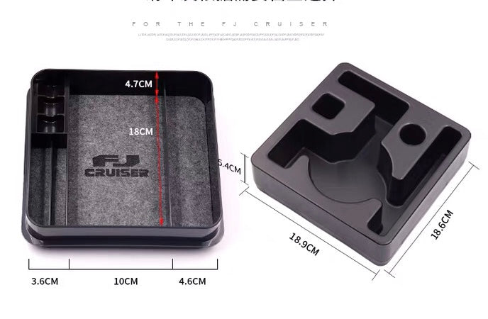 Toyota FJ Cruiser 2007-2021 ABS Car Central Console Storage Box Water Holder Organizer Glove Tray Accessories