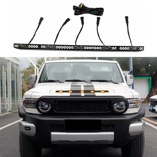 FJ Cruiser LED Front Bonnet Hood Led Yellow Lights 2007-2023 Decorative Front  LED Lights & Bonnet Light Bar Car Accessories