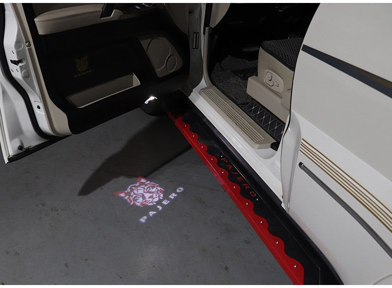 Mitsubishi Pajero 2X LED Car Door light For V93 V97 V80 V87 2007-11-2016-2023-welcome Projector lamp decoration Accessories 2pcs Car Led Courtesy Door Logo Projector Lamp for Mitsubishi