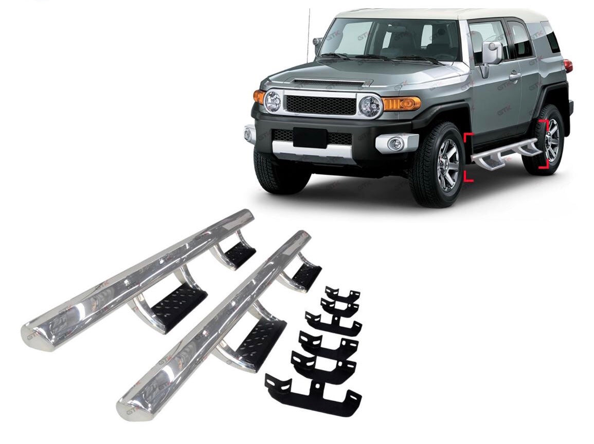 Fj Cruiser Side step Off-Road Side Steps Exterior Modification Accessories Steel 4x4 Pickup Off-road Auto Parts Universal Running Board for FJ Cruiser 2007- 2023 Side Step Nerf Bars Running Boards For Toyota
