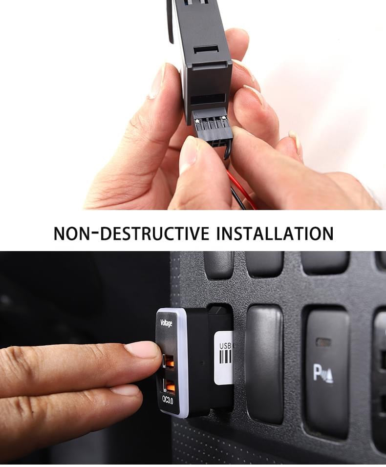 Toyota FJ Cruiser USB Charging FJ QC 3.0 Fast Charge Dual Charging Port USB Interface Socket Fast Car Charger Quick Charge Car Charging Adapter Use for VW Golf 7 Accessories Interior Accessories