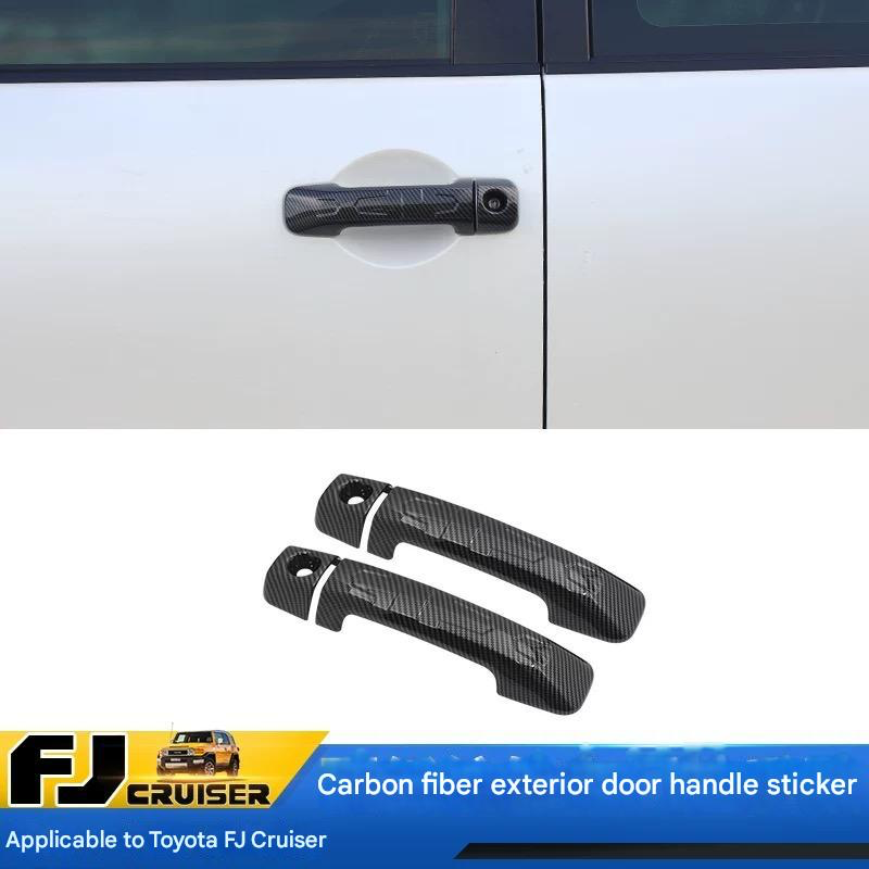 Fj cruiser Door Handle Covers - ABS Matte Black Carbon Fiber Chrome Trim (2007-2023) Door Handle  Door Cover Fit For Toyota Fj Cruiser 2007-2023 Exterior Modification Parts