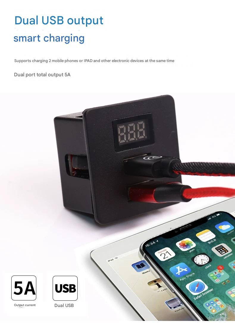 Pajero USB Interface V97 V93 V87 Original USB-Type Charging 220V Pajero Rear Inverter Charging Port Modification Accessories suitable 2007 up 2023