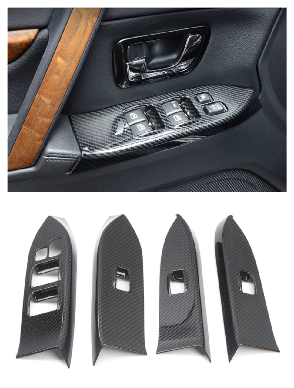 Mitsubishi Pajero Car Interior Carbon Stickers ABS Car Interior Protection Cover Body Kits For Mitsubishi Pajero 2007-2022 ABS Carbon Fiber Color Car Accessories Carbon Fiber Interior Modification 2007-2023 V97 V93 Interior Decoration Stickers