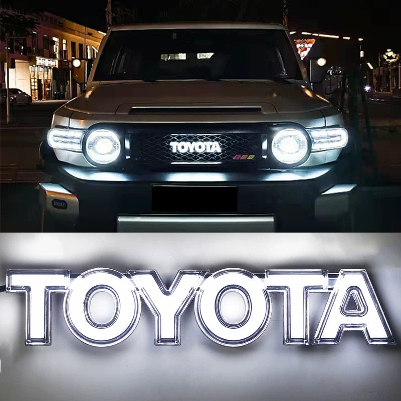 FJ Cruiser LED Luminous Grille Logo – Illuminated Front Emblem Toyota Letter Badge (Fits 2007–2023)