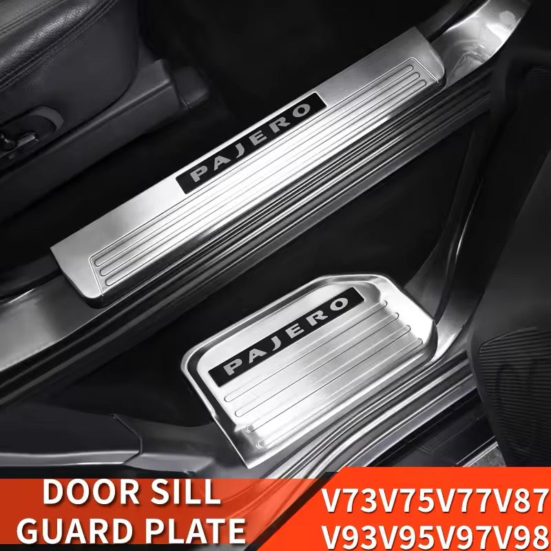 Mitsubishi Pajero door sill strip stainless steel door pedal protection plate 2007 -2023  Welcome Pedal Stainless Steel Shogun Nerf Bars Running Boards Protect Accessories Interior modified accessories
