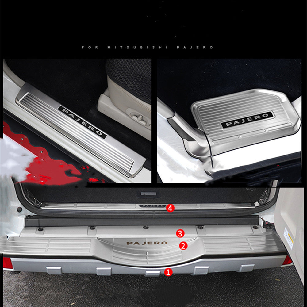 Mitsubishi Pajero door sill strip stainless steel door pedal protection plate 2007 -2023  Welcome Pedal Stainless Steel Shogun Nerf Bars Running Boards Protect Accessories Interior modified accessories