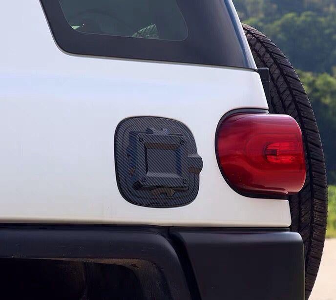 FJ Cruiser Fuel Tank Cap Cover Trim (2007-2023) Matte Black & Carbon Fiber Fuel Tank Cap Cover for Toyota FJ Cruiser Exterior Frame Gas & Oil Tank Trim Protection