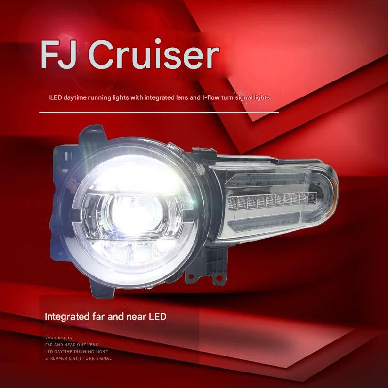 Fj Cruiser Full LED Headlight For Toyota FJ Cruiser 2007-2023 Head Lamp With Running Lights & dynamic DRL Lens Streamer Turn Signal Light Car Accessories