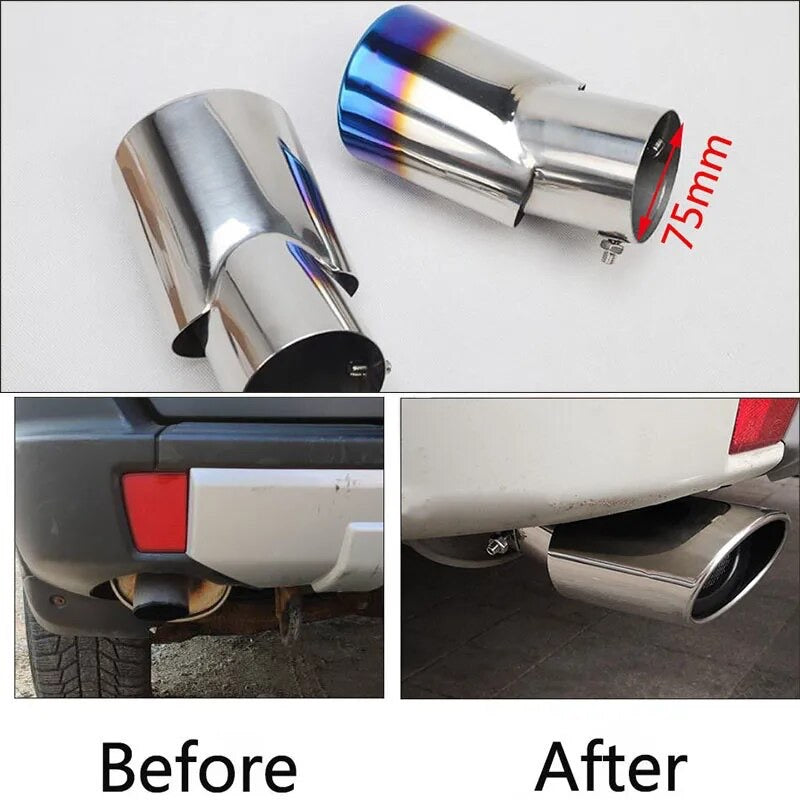 Mitsubishi Pajero Exhaust Tip, Car Exhaust Pipe Modification Tail Throat Tail Pipe Stainless Steel Exhaust Tailpipe Suitable For Mitsubishi Pajero V97 V73 -2006 up 2023 Stainless Steel Automobile Modification Exhaust Pipe