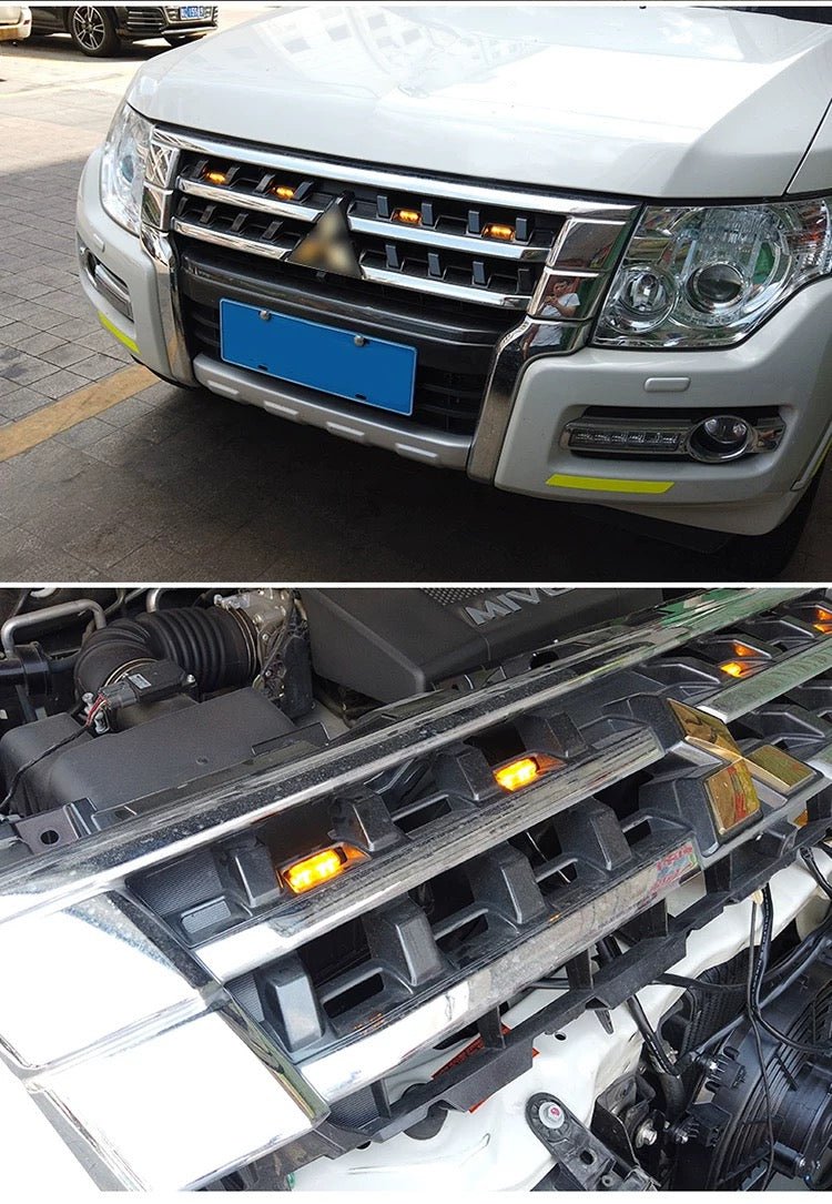 Mitsubishi Pajero LED Grille Light Bar Yellow Eagle Eye LED Grille Lights Pajero V97 V93 Front Bumper LED Grille Lights Suitable for 2007 up 2023 modification car accessories