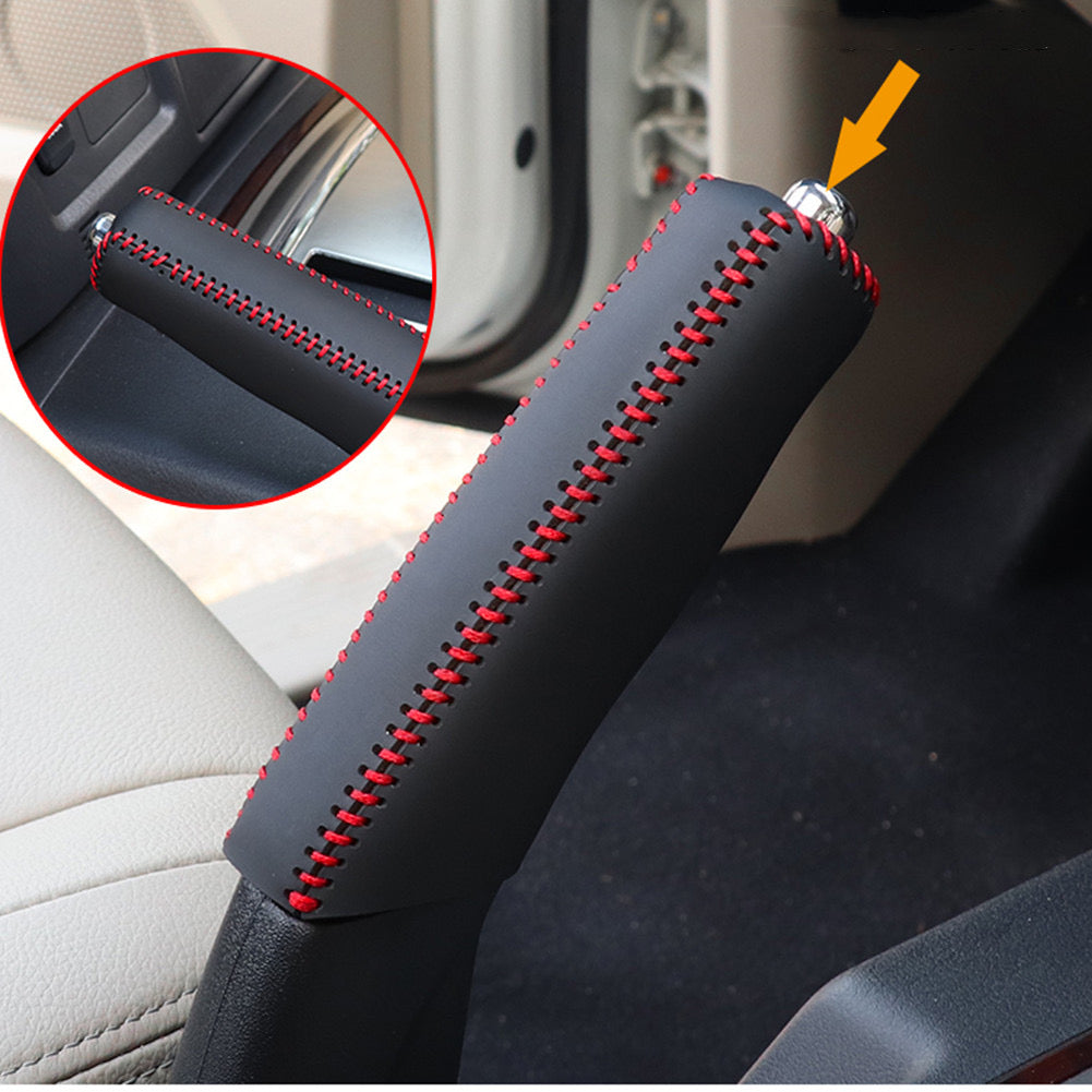 Mitsubishi Pajero Gear Knob Cover – Leather Hand-Stitched 3-Piece Protective Sleeve | Interior Accessories