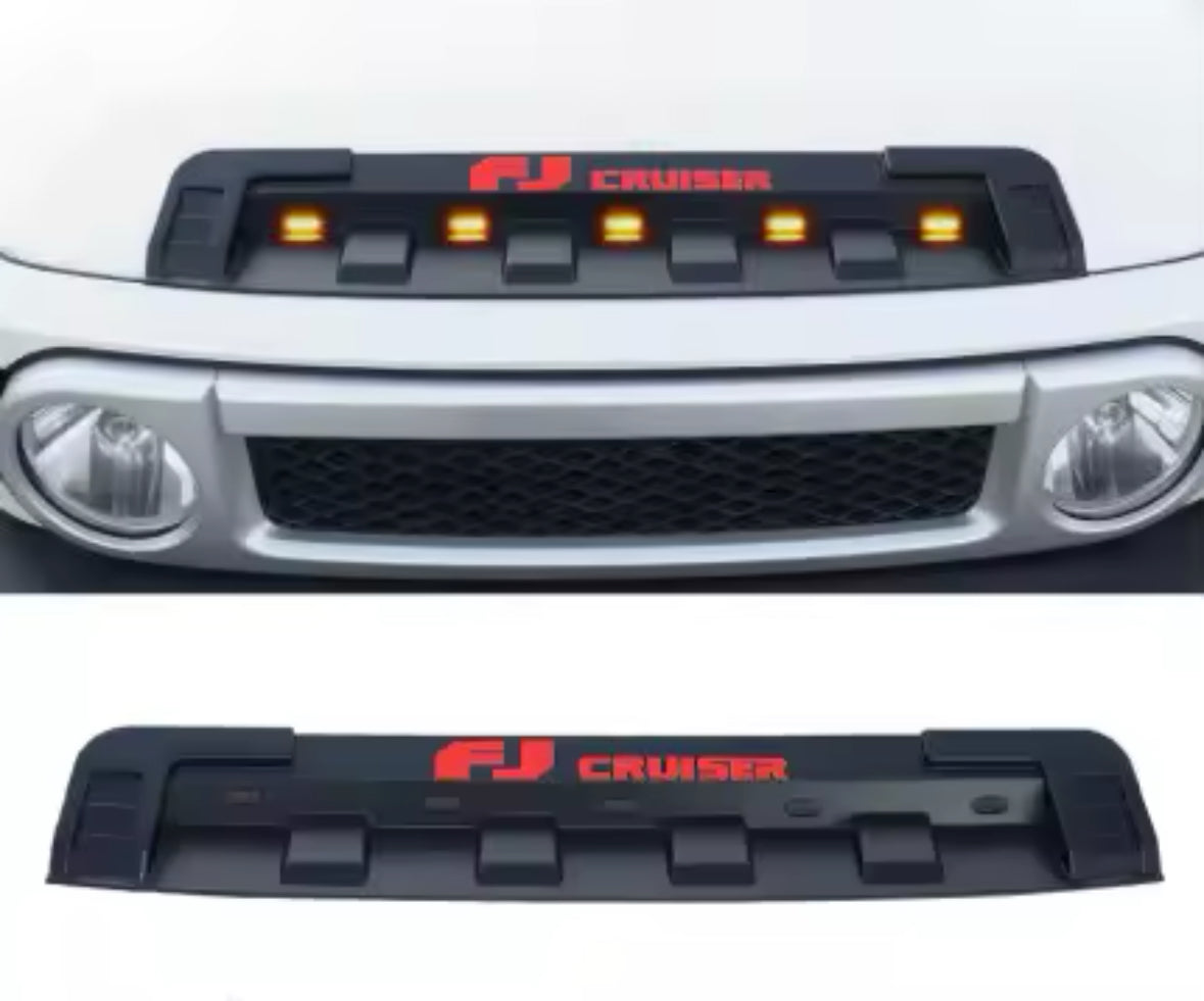 Toyota FJ Cruiser Bonnet Trim with Yellow LED Light (2007-2023) – Front Hood Grille Cover & Decorative Accessories