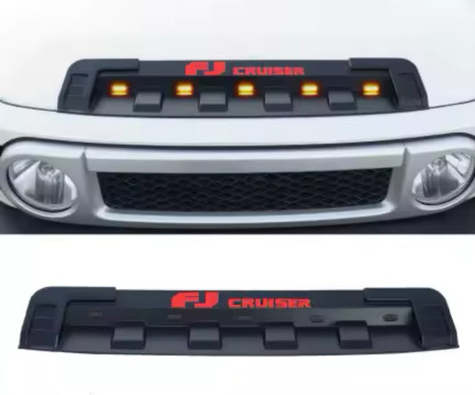 Toyota FJ Cruiser Bonnet Trim with Yellow LED Light (2007-2023) – Front Hood Grille Cover & Decorative Accessories