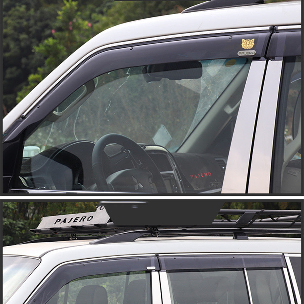 Mitsubishi Pajero Sun Rain Visor Guards High Quality Window Deflectors For Pajero 2007-2023 Door Window Vent Visor Rain Guards Weather Shields