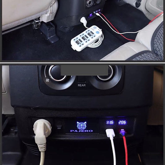 Mitsubishi Pajero Rear USB Charger Fits: Model Years 2007–2023 / V97 / V93 | Pajero Rear USB Inverter Socket Modification Armrest Box Rear USB Inverter
