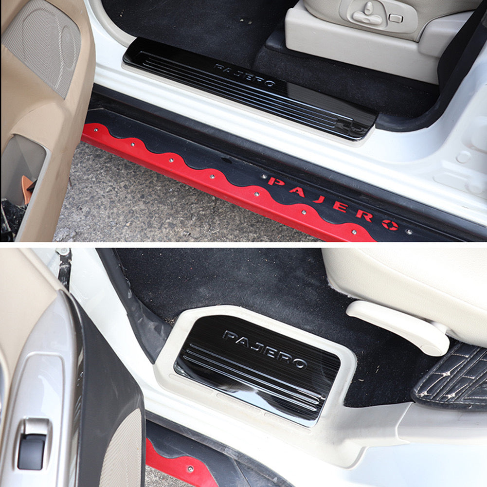 Mitsubishi Pajero door sill strip stainless steel door pedal protection plate 2007 -2023  Welcome Pedal Stainless Steel Shogun Nerf Bars Running Boards Protect Accessories Interior modified accessories