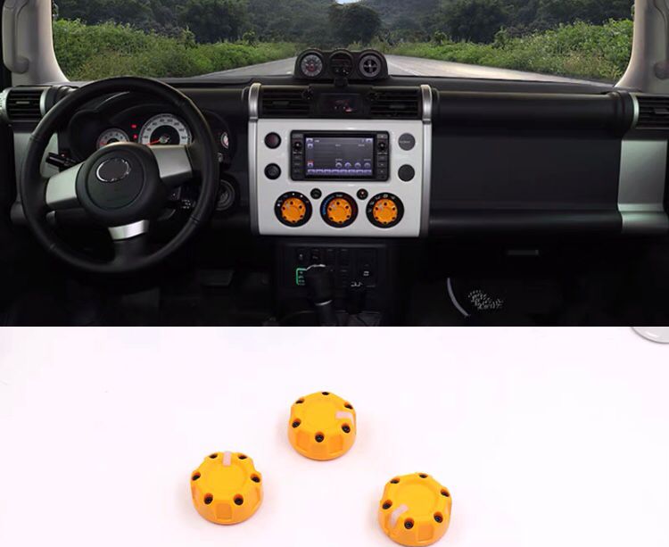 FJ Cruiser Air Conditioner Knob Altimeter Decoration Ac AJT 3 Button Key Case Modification American  Interior Kit For Toyota FJ Cruiser 2007 up 2023