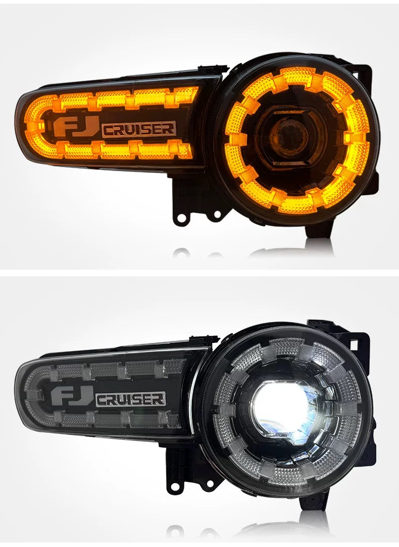 Fj Cruiser Full LED Headlight For Toyota FJ Cruiser 2007-2023 Head Lamp With Running Lights & dynamic DRL Lens Streamer Turn Signal Light Car Accessories