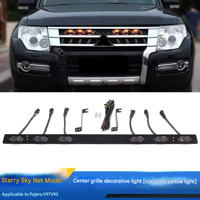 Mitsubishi Pajero LED Grille Light Bar Yellow Eagle Eye LED Grille Lights Pajero V97 V93 Front Bumper LED Grille Lights Suitable for 2007 up 2023 modification car accessories