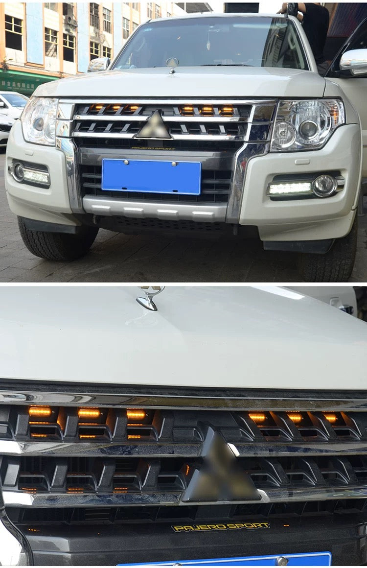 Mitsubishi Pajero LED Grille Light Bar Yellow Eagle Eye LED Grille Lights Pajero V97 V93 Front Bumper LED Grille Lights Suitable for 2007 up 2023 modification car accessories