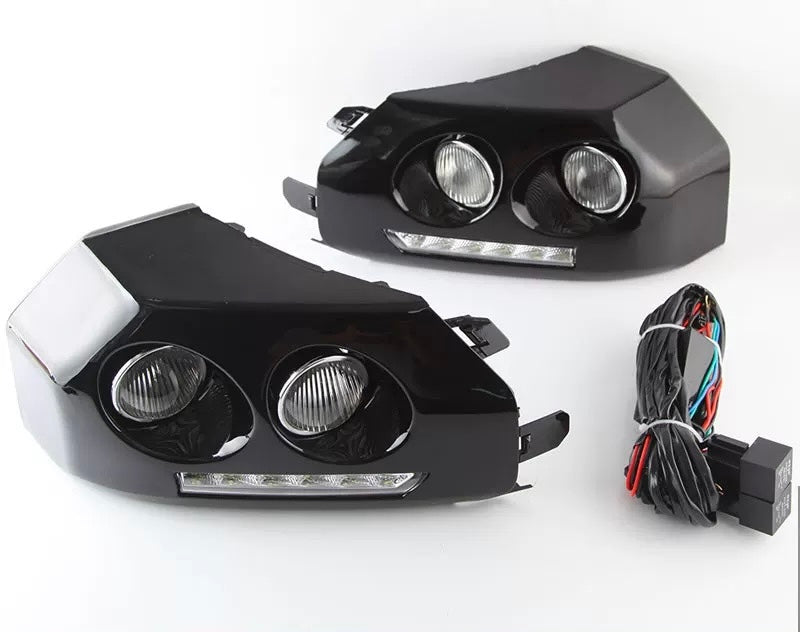 Toyota FJ Cruiser 2007-2023 Fog Light Set with DRL & Halogen Bulb - Front Bumper LED Fog Light Lamp For Toyota FJ Cruiser 2006-2020 Car Accessories modified LED fog light assembly front bumper corner lamp daytime running lights