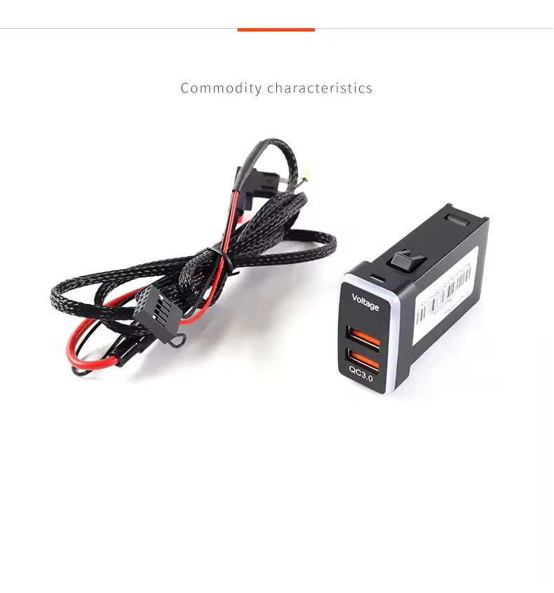 Toyota FJ Cruiser USB Charging FJ QC 3.0 Fast Charge Dual Charging Port USB Interface Socket Fast Car Charger Quick Charge Car Charging Adapter Use for VW Golf 7 Accessories Interior Accessories