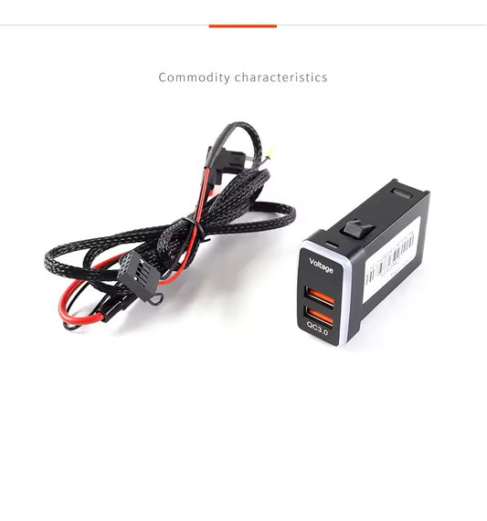 Toyota FJ Cruiser USB Charging FJ QC 3.0 Fast Charge Dual Charging Port USB Interface Socket Fast Car Charger Quick Charge Car Charging Adapter Use for VW Golf 7 Accessories Interior Accessories
